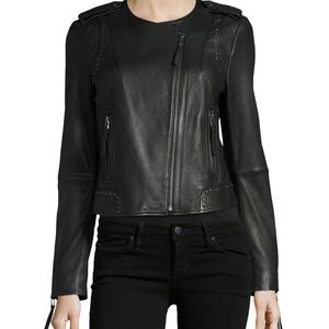 Joie Margolin studded lamb leather moto jacket